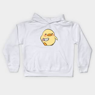 small chick with a knife meme Kids Hoodie